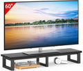 YAOHUOO 45 Large TV Riser for 32-60 inch TV TV Riser Stand Shelf with Steel Legs Tabletop TV Stand Riser for Home OfficeBlack