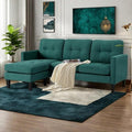 L Shaped Small Sectional Sofa Convertible Sleeper Sofa Bed with Reversible Chaise Lounge Sectional Cloud Couch for Apartment Small Couches for Small Spaces Green