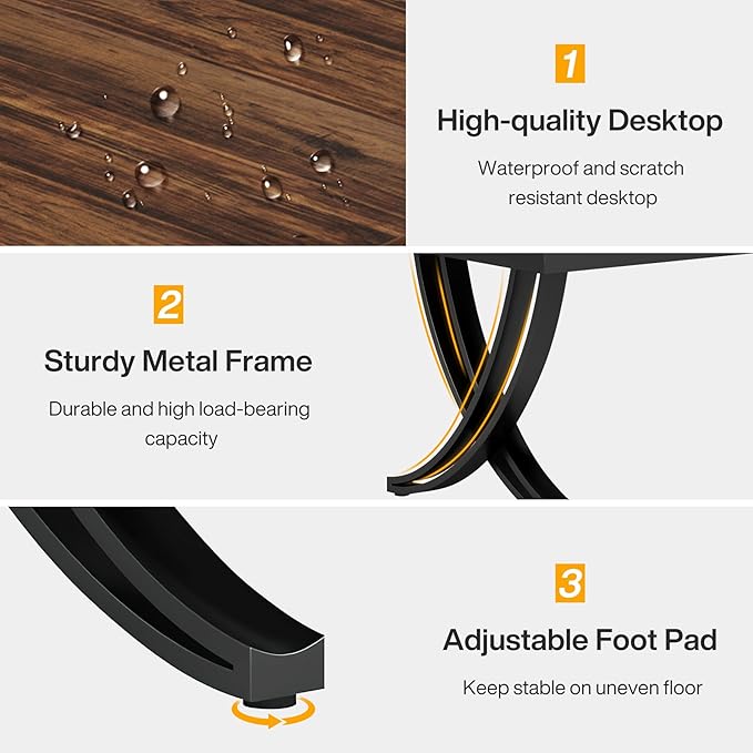 Tribesigns 2 Person Desk 78 Inch Long Computer Desk Two People Office Table with Stylish Legs Double Workstation for Home Office (Rustic Brown)