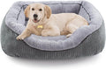INVENHO Medium Dog Beds for Medium Dogs Washable Rectangle Dog Bed Medium Size Dog Orthopedic Dog Bed Warming Soft Calming Sleeping Puppy Bed Durable Pet Bed with Anti-Slip Bottom M(30x24x9)