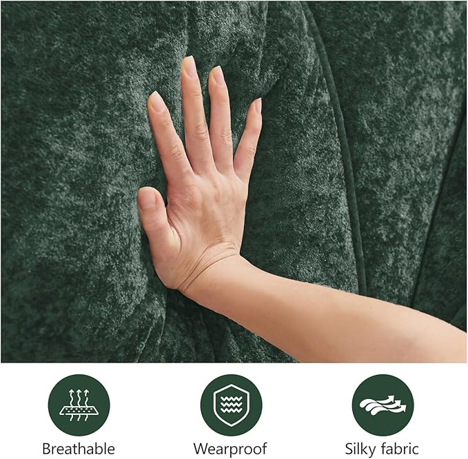 2 Piece Couch Sets for Living Room Soft Velvet Couch and Loveseat Sets with Tufted Design Modern Boneless Sofa with Deep Seat 32D High Density Sponge Bottom No Assembly Required Green