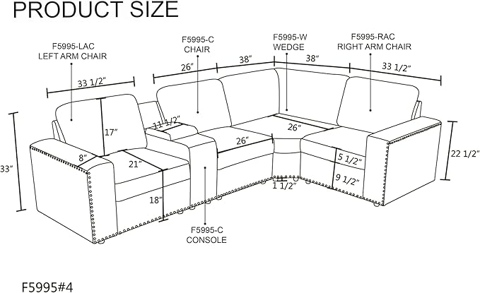 L Shaped Couch Sectional Couches for Living Room Comfy Modular Sectional Sofa for Adults Modern Living Room Furniture Sets Loveseat with Cup Holder for Bedroom &amp Office Brown