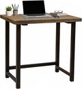 Pomona 32-Inch Compact Writing Desk with Solid Wood Top and Metal Frame – Rustic Industrial Style Small Home Office Desk with Durable Lacquer Finish and Floor Levelers by Alaterre Furniture (Natural)