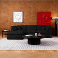 Cloud Modular Sectional Sofa Couch110” L Sofa with Wide Armrest Modern High-Density Sponge Compressed Sofa Couch for Living Room BedroomNo Assembly Needed (Black 3 Seats+1 Ottoman)