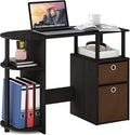 FURINNO Jaya Computer Study Desk with Bin Brown