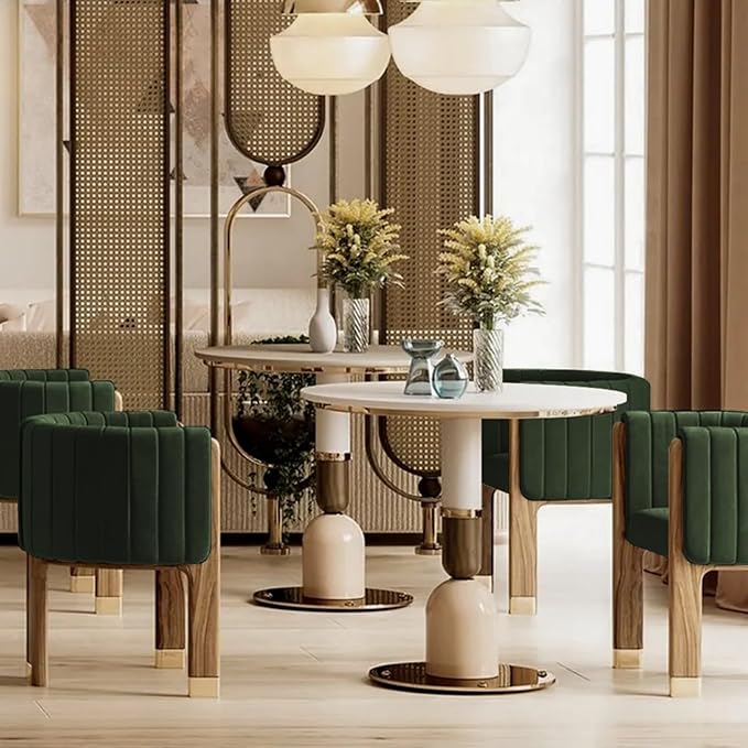 Velvet Fluted Accent Chair for Living Room with Wood Frame High Resilience Foam Elegant Modern Armchair (Green)