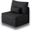 HOOOWOOO Modular Sectional Sofa CouchMatching Free Combination Cloud Couch Armless Chair(Black Corduroy)