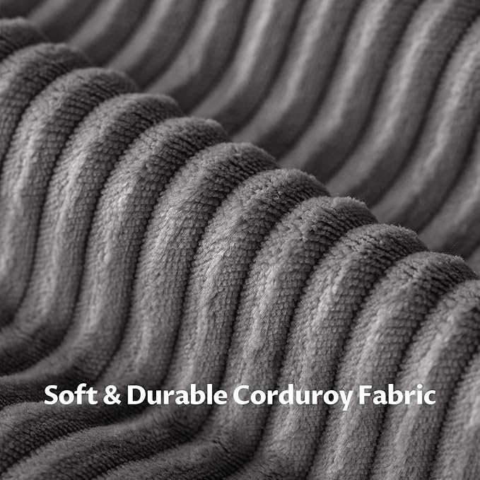 88 Sofa with Deep Seats Oversize 3 Seater Cloud Couches Upholstered Corduroy Couch for Living Room Bedroom No Assembly Required Dark Gray