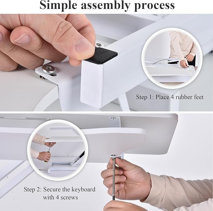 38-Inch Height Adjustable Standing Desk Converter Duals Monitor &amp Laptop Riser with Wide Keyboard Tray Sit to Stand Ergonomic Workstation for Home Office School Business White