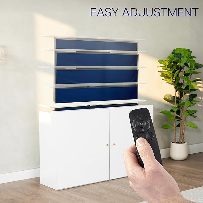 VIVO White TV Cabinet with Motorized Vertical Lift Television Stand Holds 32 to 55 inch TVs up to 44 lbs CASE-KIT-EUP1W