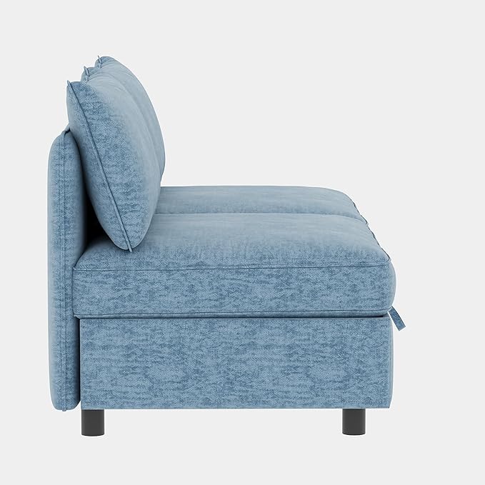Loveseat Modular Storage Sectional Sofa Customizable Seating Group Sofa&ampCouch Convertible Lounge Sleeper Chaise Daybed with Movable Seat and Ottomans Chenille Upholstered Sofa Couch for Living Ro