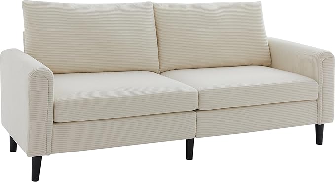 Brelice 80 Loveseat Sofa Corduroy Couch for Living Room 24.4 Extra Deep Seats Mid Century Modern Oversized Love Seat for Bedroom Office Apartment and Small Space