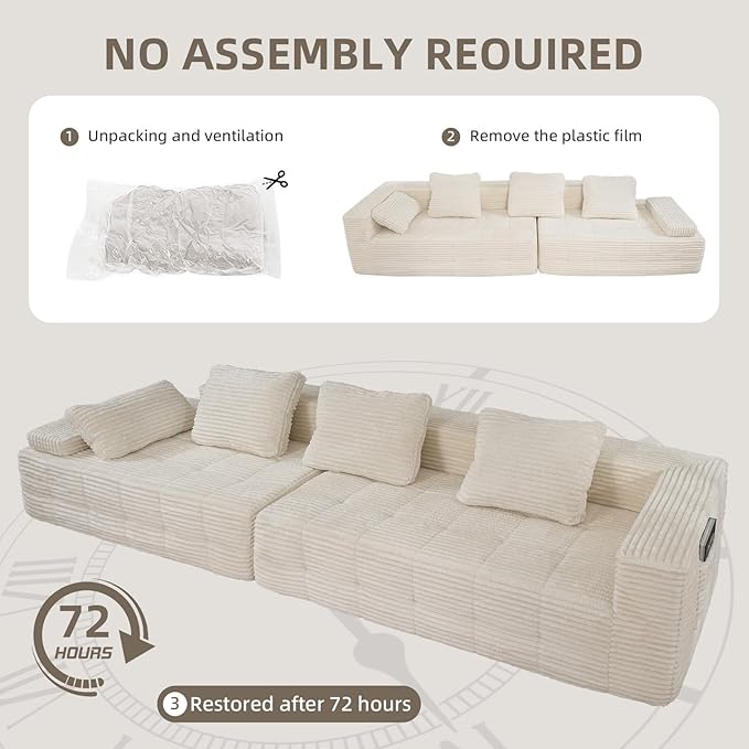 126 Modular Sleeper Couch Sectional Couches for Living Room Ergonomic Memory Foam Sleeper Sofa Oversized Loveseat Sofa Bed Bedroom Apartment Office | Ergonomic No Assembly Required