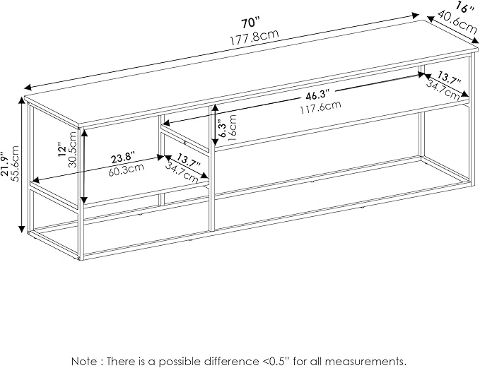 Furinno Moretti Modern Lifestyle TV Stand Entertainment Center for TV up to 78 Inch for Living Room Bedroom Grey Oak