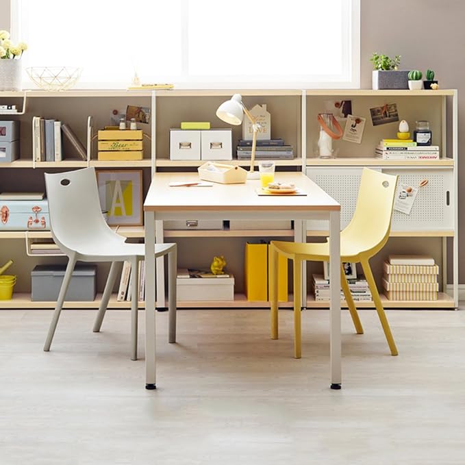 Need Office Computer Desk - 47 Inches Modern Simple Heavy Duty Working Study TableModern Simple Style PC Writing TableHome Office Writing Small Desk Perfect for Training/Card/Meeting Teak&ampWhite