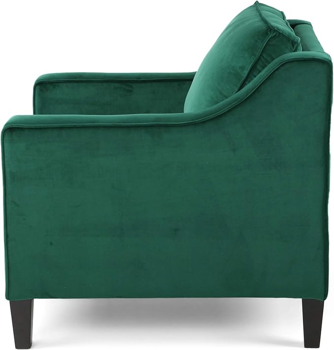 Christopher Knight Home Rachel Contemporary Velvet Club Chair Green Dark Brown