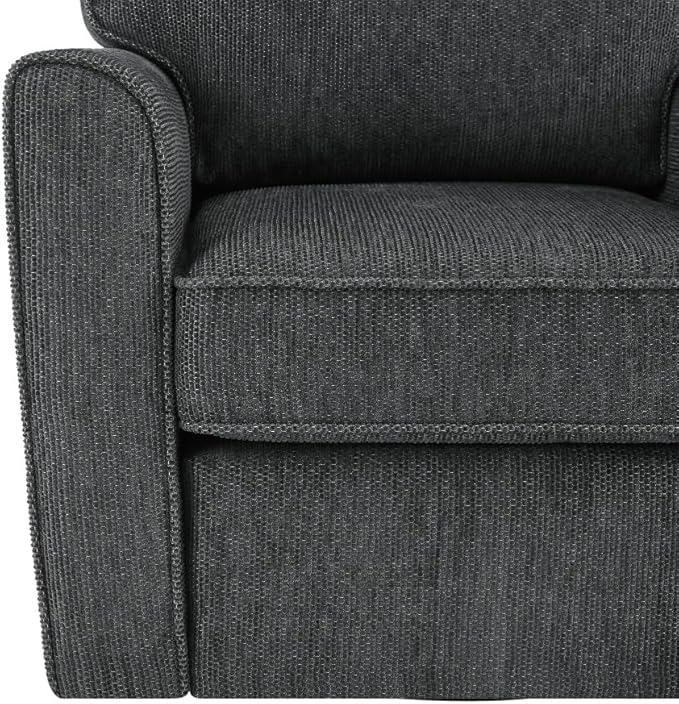 Swivel Accent Chair 360°Swivel Barrel Chair Modern Upholstered Armchair Makeup Accent Chair for Bedroom with Side Pockets for Living Room Bedroom Office and Hotel (Grey)