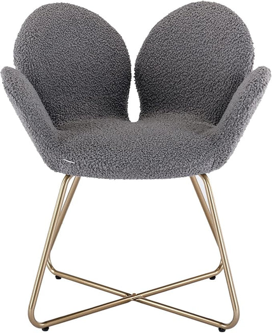 Modern Velvet Accent Chair Comfy Cute Upholstered Vanity Desk Chair wMetal Legs Soft CushionArmchair for Living Room 2PCSet