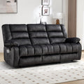 EBELLO Recliner Sofa Flip Middle Backrest Design 3 Seat Recliner Couch Overstuffed Comfortable Armrest Manual Reclining Couch for Living Room Bedroom Furniture Grey (3 Seat Sofa)