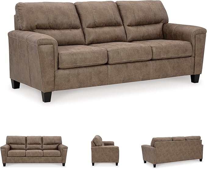 Signature Design by Ashley Navi Modern Sofa with Removable Cushions Dark Brown