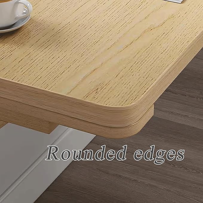 Wall-Mounted Folding Drop-Leaf Table Wood Floating Shelf Computer Desk Workbench Space - Saving for Small Spaces Home Office Dining Laundry Room Kitchen Bar(70x50cm/28x20in)