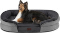 Dwanton Orthopedic Dog Bed for Large Dogs with Gel Memory Foam Waterproof Dog Sofa Washable Pet Bed with Four Sided Bolster Cushion Removable Cover &amp Non-Slip Bottom 38 Dark Gray
