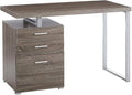 Office Desk with File Drawer - Modern Computer Desk - Gray Finish