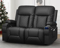 YONISEE Loveseat Recliner Loveseat Recliner Sofa with Storage Recliner Chair with USB Ports 2 Cell Phone Holders Cup Holder Loveseat Couch for Living Room Home Theater Seating
