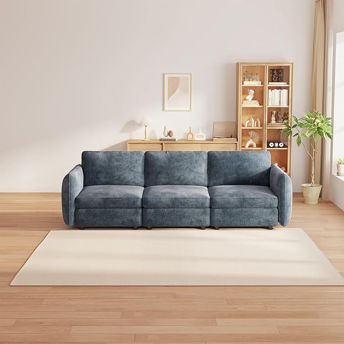 Guyii Small 3 Seats Sofa Apartment Modular Sectional Couch 3 Seater Deep Seat Sofa for Living Room Bedroom Apartment Office