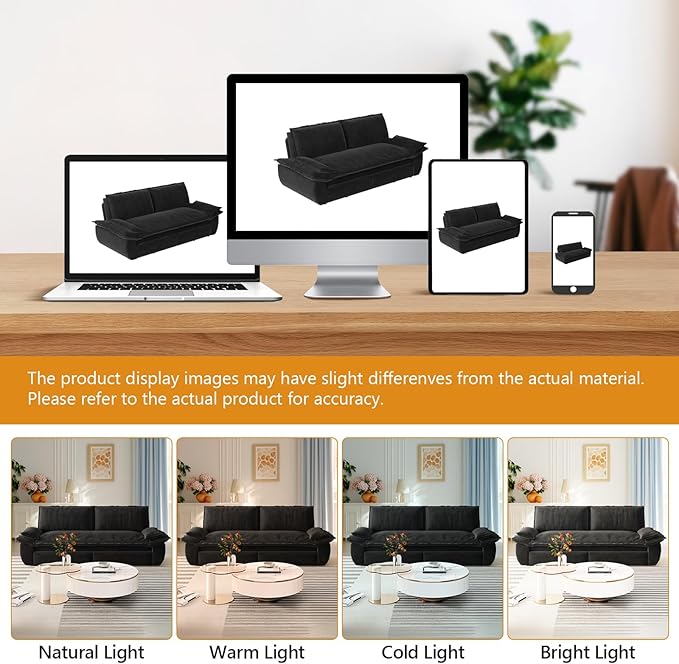 73.2 Queen Size Sofa Bed 3 in 1 Convertible Pull Out Sleeper Sofa with Thicked Cushions and Side Storage Velvet Loveseat Couch for Home Living Room Bedroom Apartment Lounge Small Spaces Black