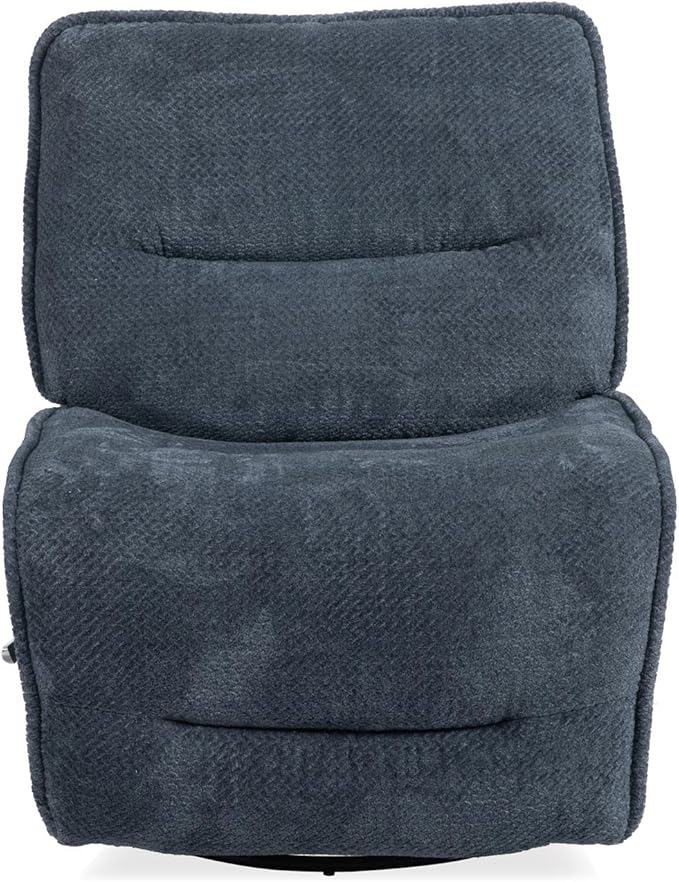 Parker Living Leo - Midnight Blue Manual Swivel Recliner Chair Armless Recliner Upholstered Modern Nursery Rocking Chair with Footrest for Bedroom Living Room