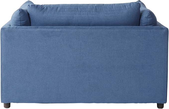 Roundhill Furniture Enda Oversized Living Room Pillow Back Cuddler Arm Chair with Ottoman Image Navy