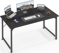 Huuger Modern Simple Office Desk 40 Inch Gaming Desk with Storage Black Metal Frame Large Legroom