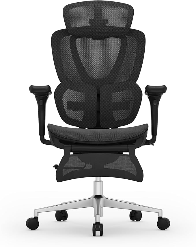 FLEXISPOT Sentinel Ergonomic Office Chair with Dual-Wing Adaptive Lumbar 3D Armrests 3-Position Recline up to 120° Height-Adjustable Backrest Premium Mesh Computer Desk Chair for Home &amp Office