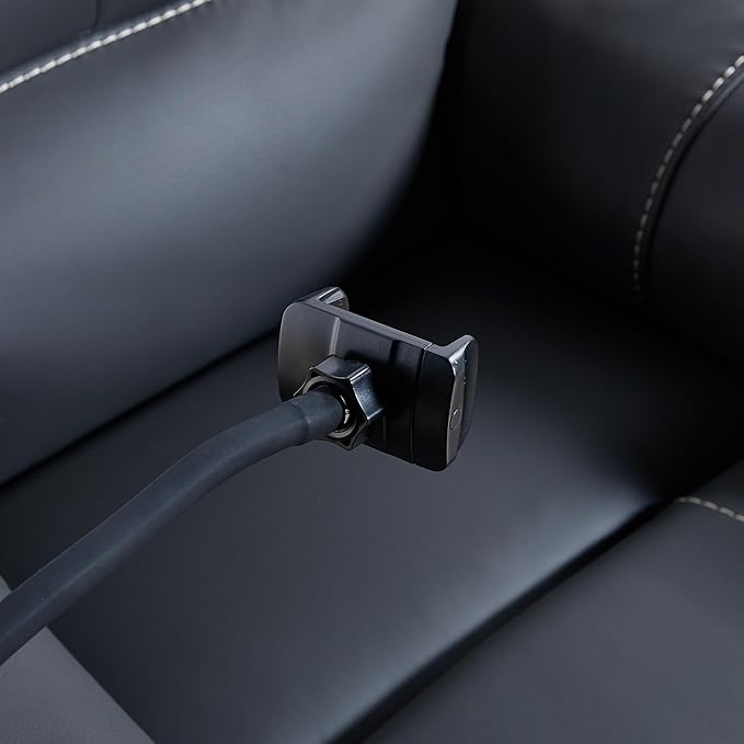 GDFStudio Zero Gravity Power Recliner Chair with Massage Heat Adjustable Phone HolderUSB Charging PortsSide PocketsOkin MotorBonded LeatherFloating Comfort for Living RoomBlack