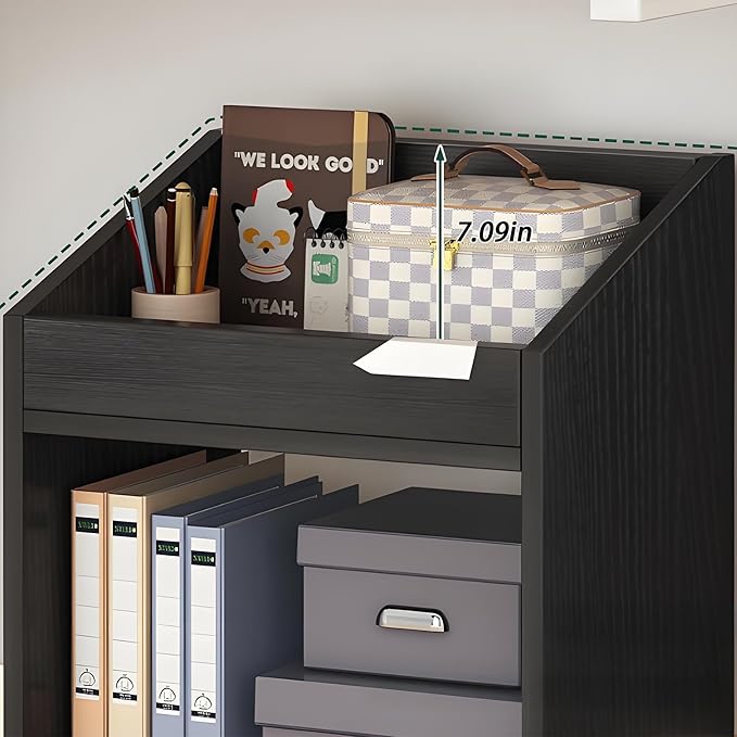Mobile File Cabinet with Wheels Multi - Layer Storage Cabinet for Office &amp Home Adjustable Shelves Rolling Filing Cabinet for Documents Books Supplies