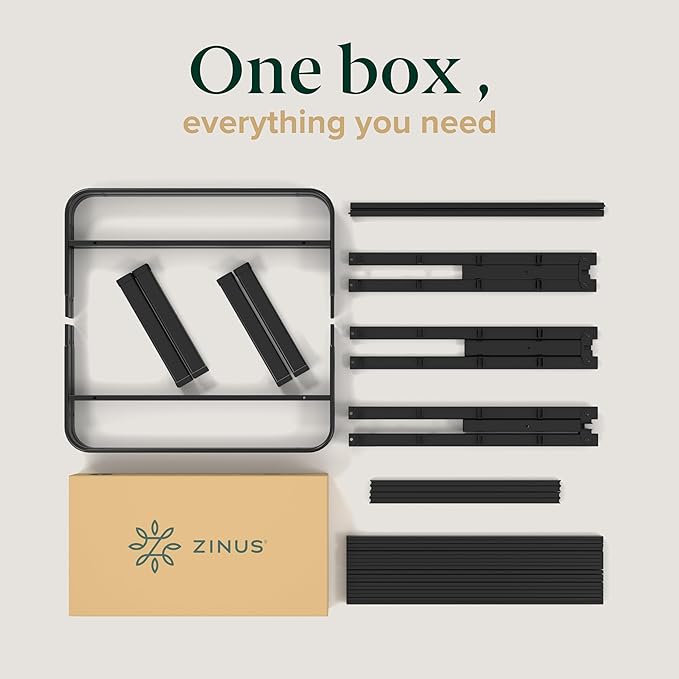 Zinus Rumi 14in Full Metal Bed Frame Quick Assembly SmartBase® Mattress Foundation Heavy Duty Sturdy Steel with No Box Spring Needed Eco-Friendly Packaging Black