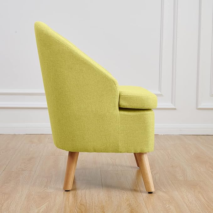 Accent Upholstered Club Cute Light Green Tub Chairs with Barrel Style Comfortable Round Side Sofa Chair Sitting Sofa Chair for Living Room Bedroom Small Spaces