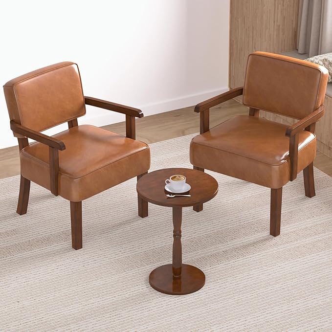 Accent Chair PU Leather Living Room Chairs Oversize with Soft Seat and Armrests for Living Room Dinning Room Bedroom Reading Room Waiting Room