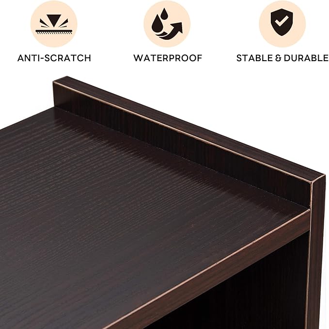 ivinta L Shaped Office Desk with Storage Shelves 47.2 Modern Corner Computer Desk with Storage hutch for Gaming Writing Study Wrok Small Home Office Table for Bedroom Living Room 7194 (Dark Brown)