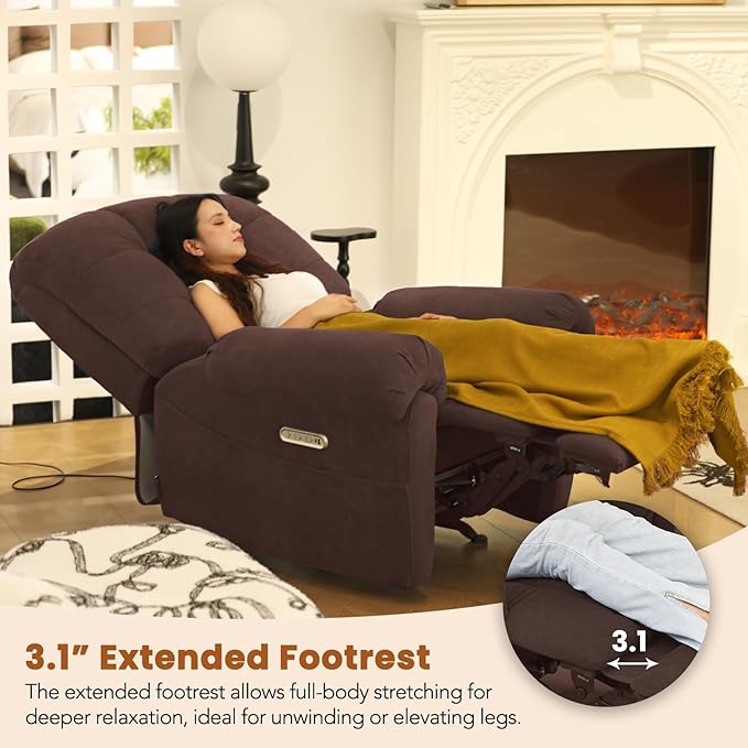 EONIX Mordern Massage Rocker Recliner Chair Dual Motor Power Rocking Recliners for Small Spaces Lazy Boy Recliner Chair with Heat and Massage for Living Room Bedroom Study Coffee