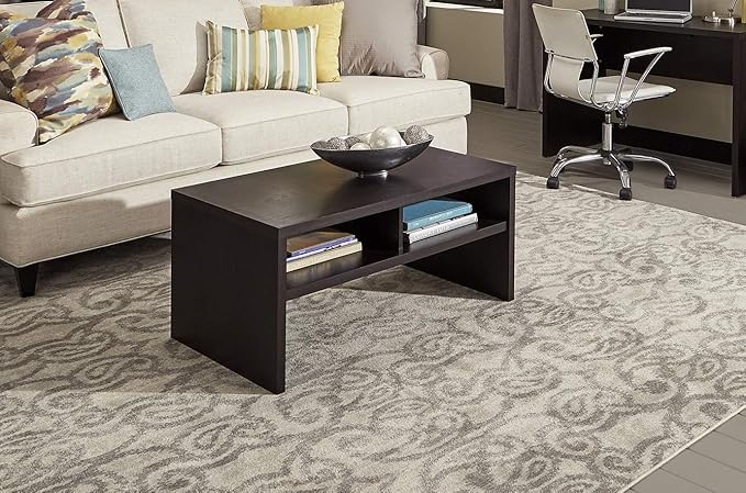 ClosetMaid 1664 Rectangular Coffee Table with Storage Shelves Black Walnut