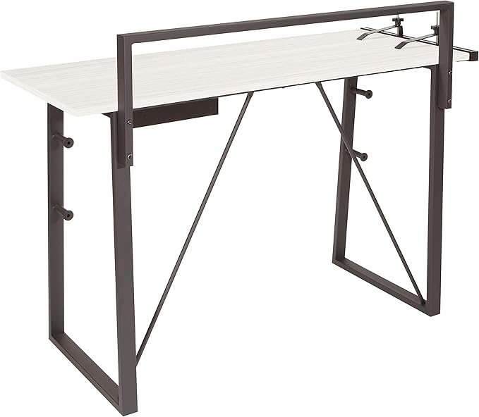 OSP Home Furnishings Tinker Desk with Storage Light Grey