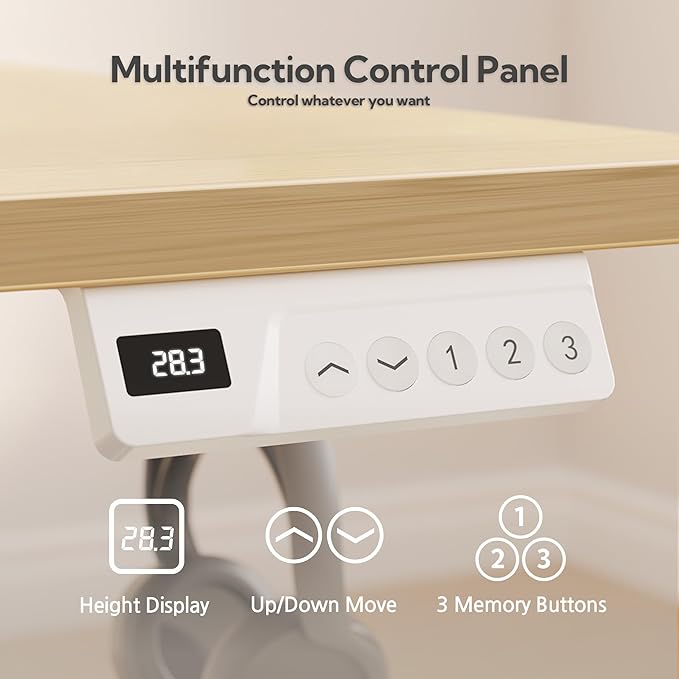 Seang Standing Desk with Drawer 40 x 24 Height Adjustable Stand Up Desk 3 Memory Height Settings with Cable Grommets &amp Storage Hooks Ideal for Home &amp Office Nature