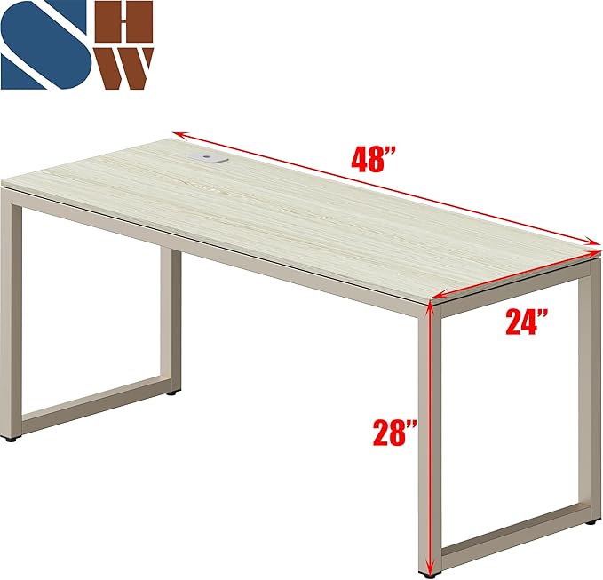 SHW 48-Inch Commercial-Grade Office Computer Desk Maple