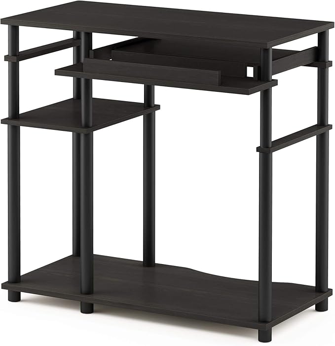 Furinno Abbott Computer Desk with Bookshelf Espresso/Black