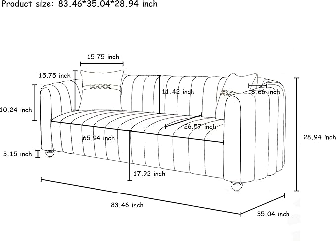 Mid-Century Modern Sofa for Living Room 84 Pink Luxury Velvet Loveseat Sofa Couch Sectional Love Seat Sofa Couch with Gold Legs Upholstered Sofa for Apartment Bedroom Home Office