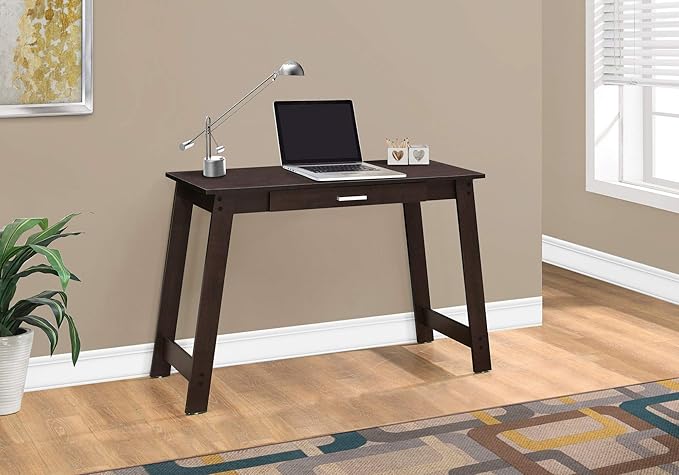 Brown Laminate Computer Desk Compact Home Office Workstation with Storage Drawer Modern Laptop Desk for Study Work