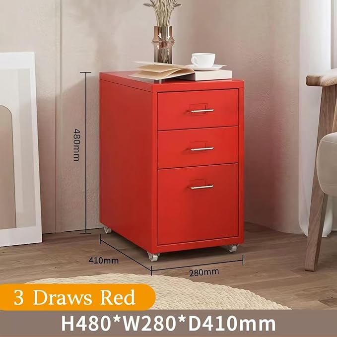 Rolling File Cabinet Small Rolling Filing Cabinet for Home Office for A4 Letter-Size Documents