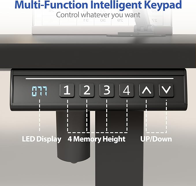YESHOMY Height Adjustable Electric Standing Desk 63 x 24 Inches Memory Home Office Sit Stand up Desk with Phone Holder and USB Charging Port Black